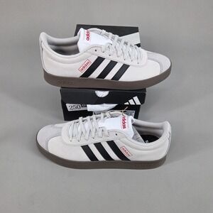 Adidas VL Court 2.0 Mens 10.5 Tan Gray Black Gum Suede Sneakers Retro Skate